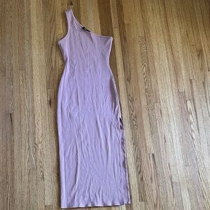 Lulu's Dusty Pink One-Shoulder Dress